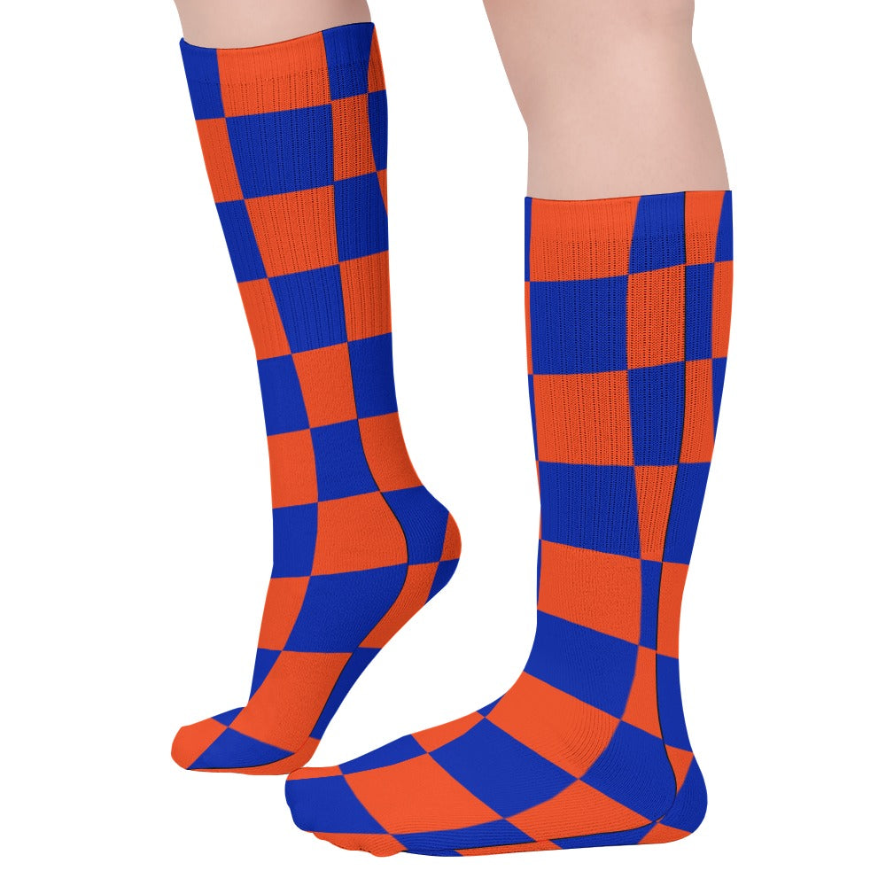 Checkerboard Long Socks (Pack of 5)