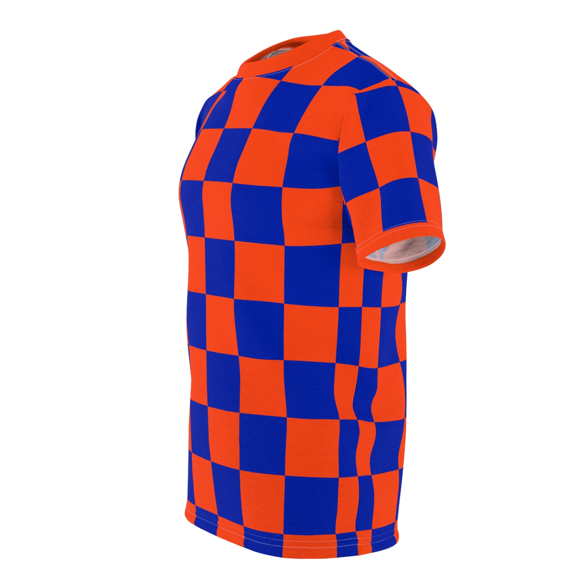 Checkerboard Shirt Blue & Orange