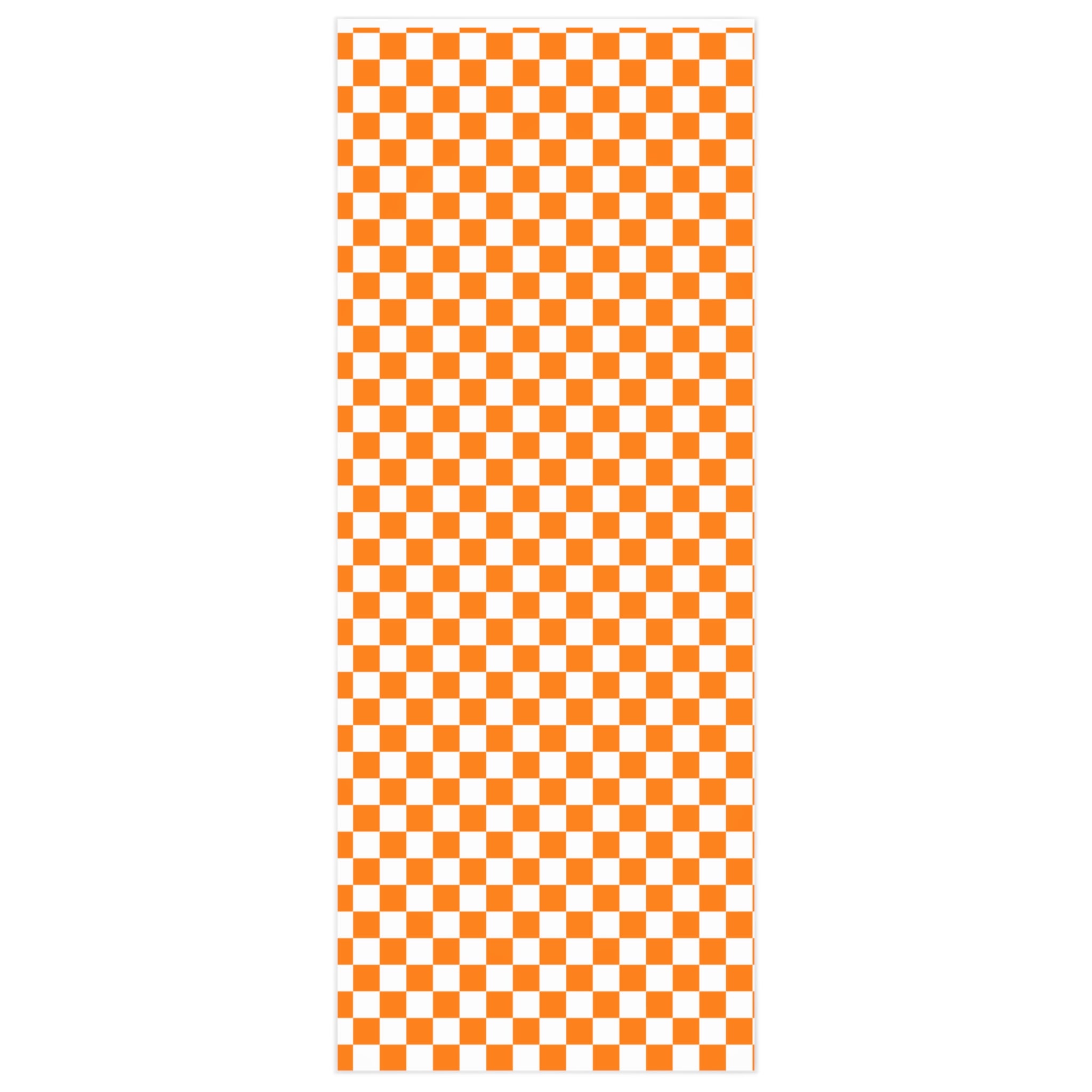 Checkerboard Orange & White Wrapping Paper