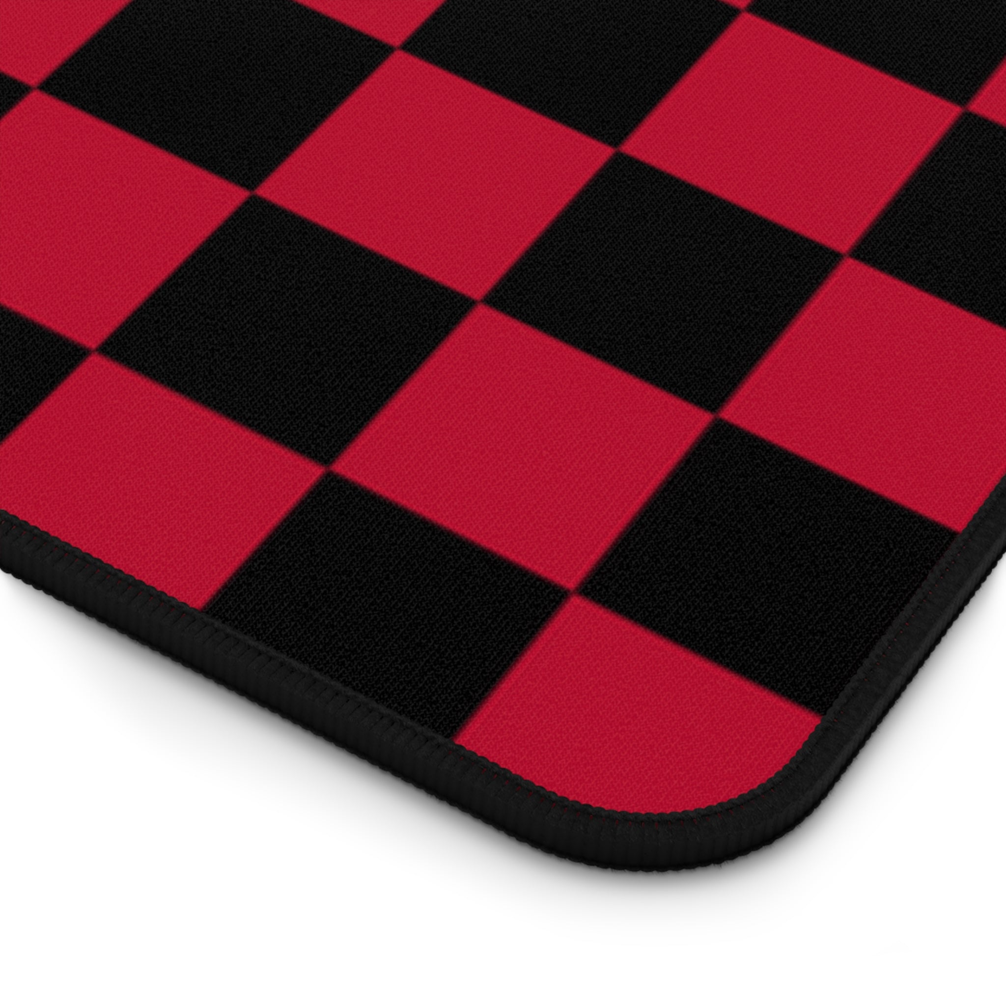 Checkerboard Red and Black Desk Mat
