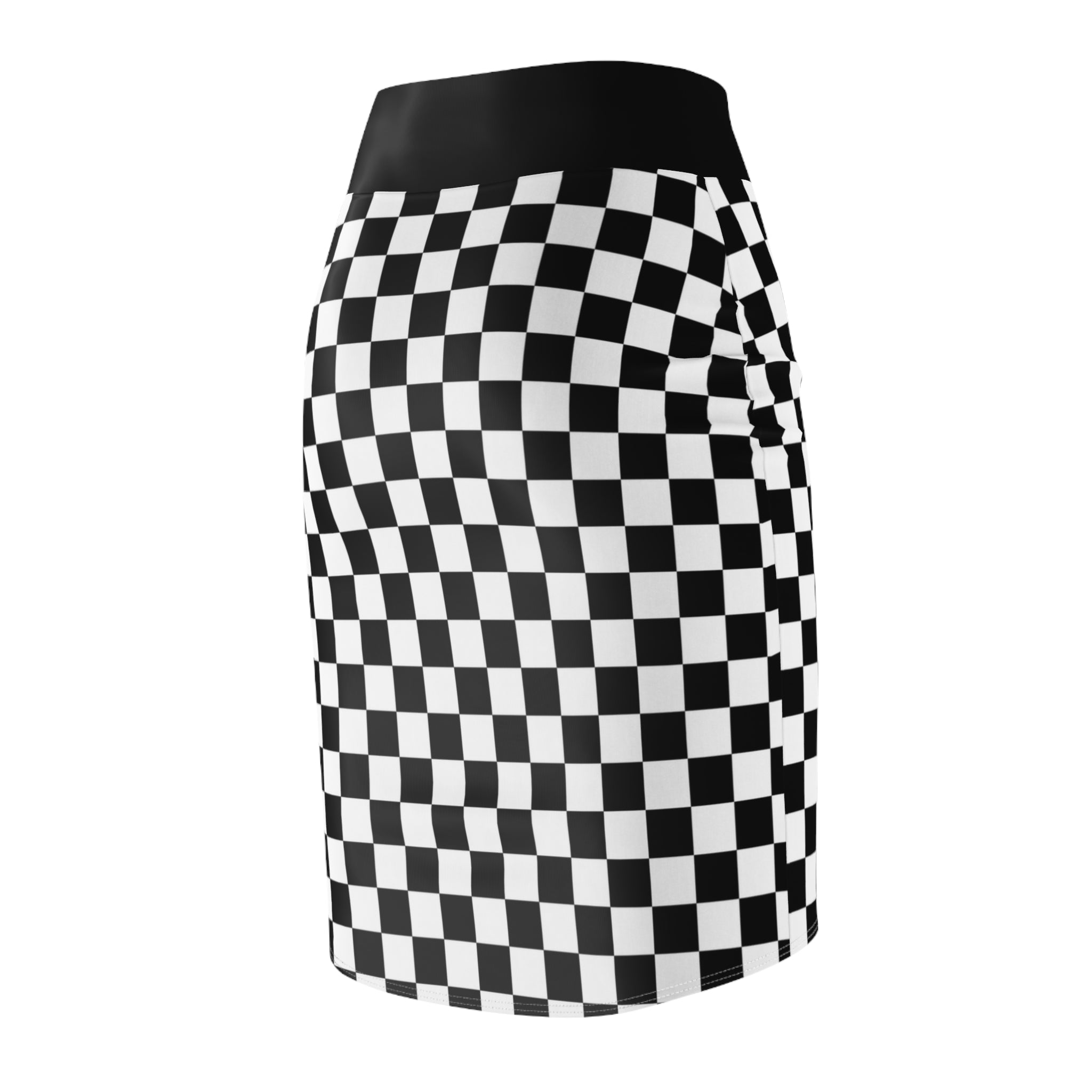 Checkerboard Women's Pencil Mini Skirt