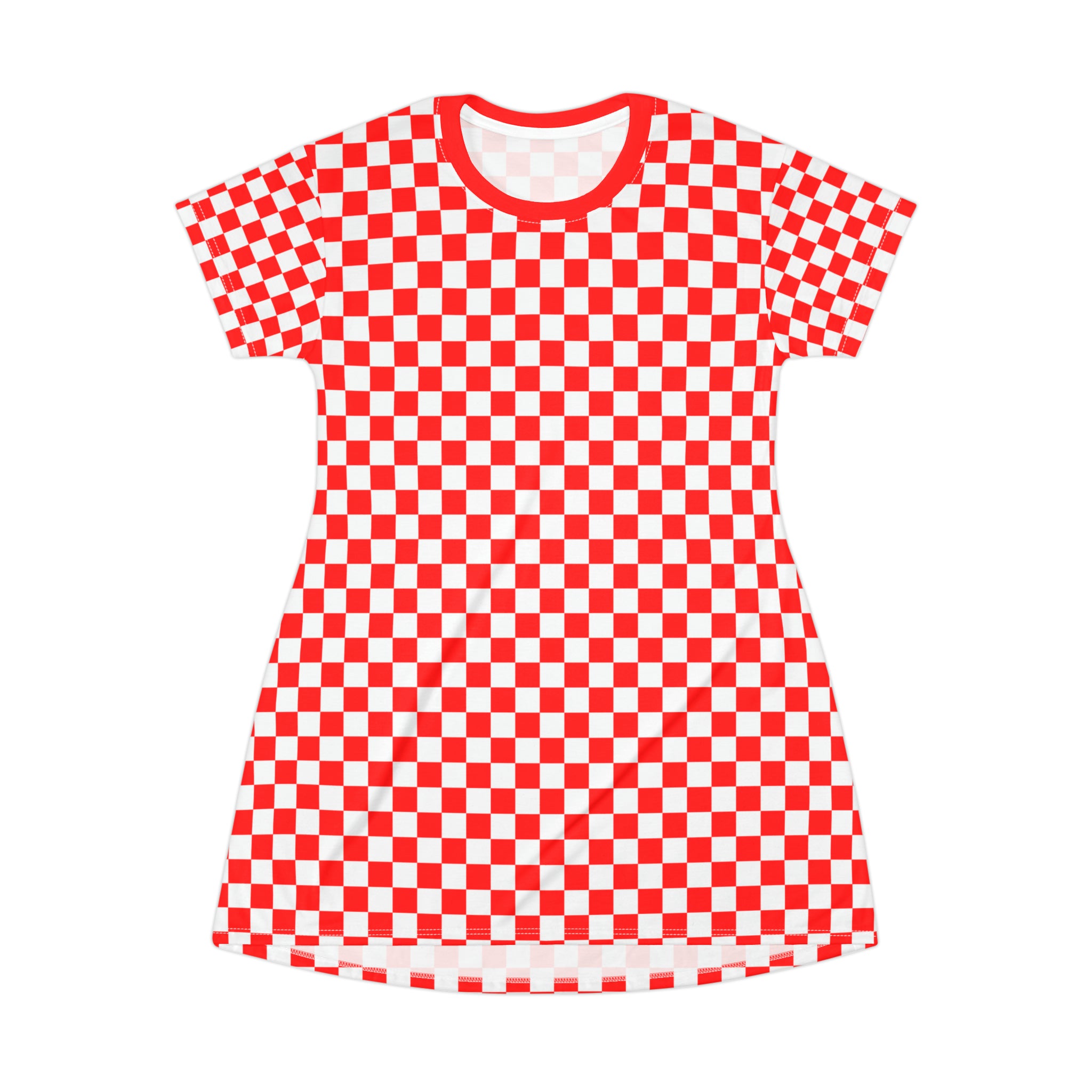 Women's Checkerboard T-Shirt Dress