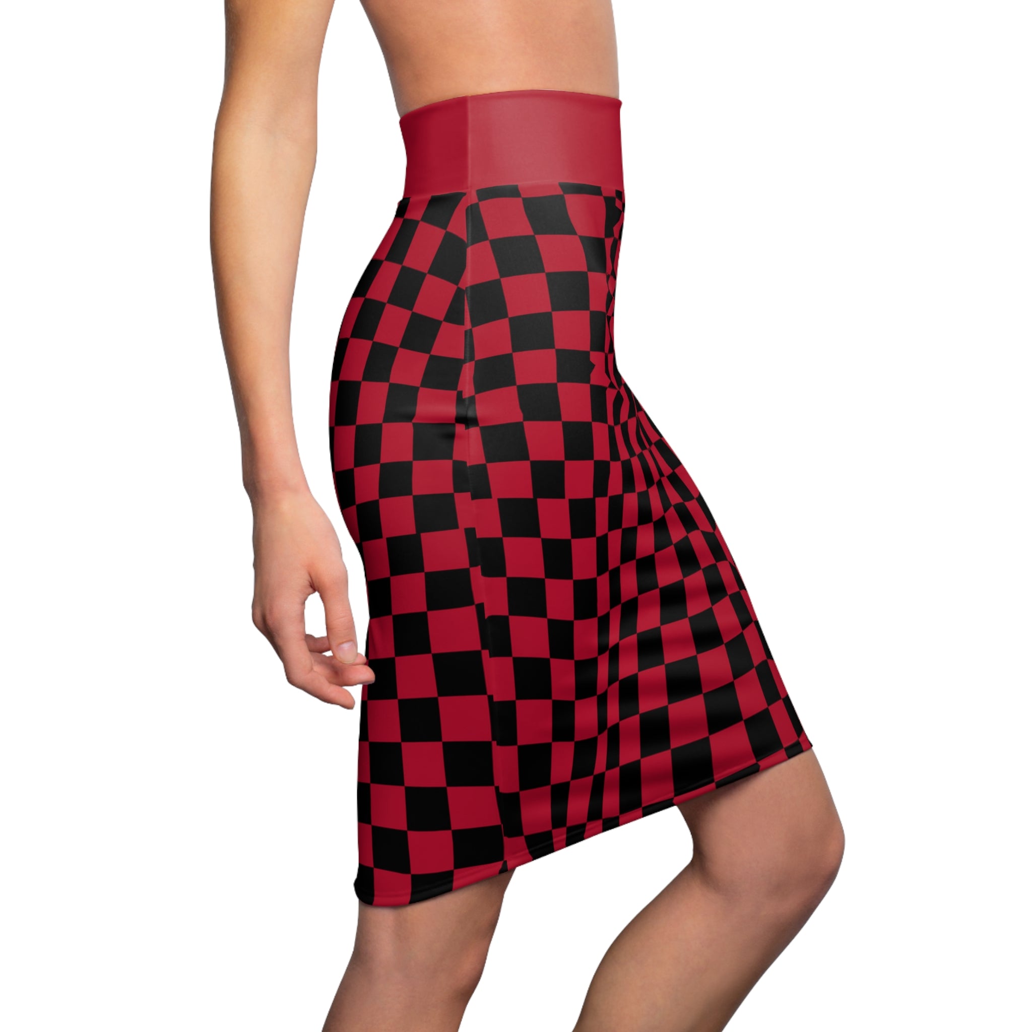 Checkerboard Women's Pencil Mini Skirt