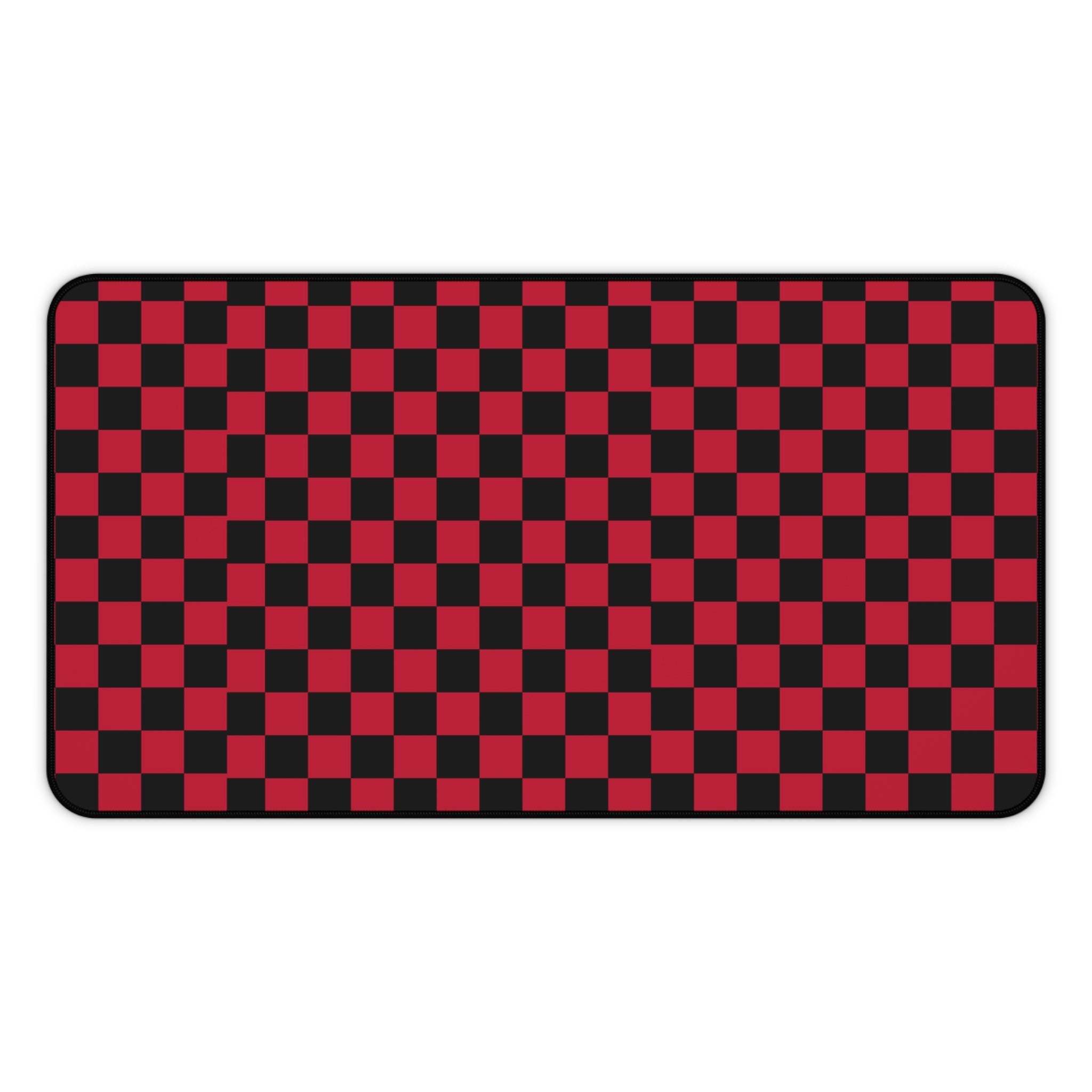Checkerboard Red and Black Desk Mat