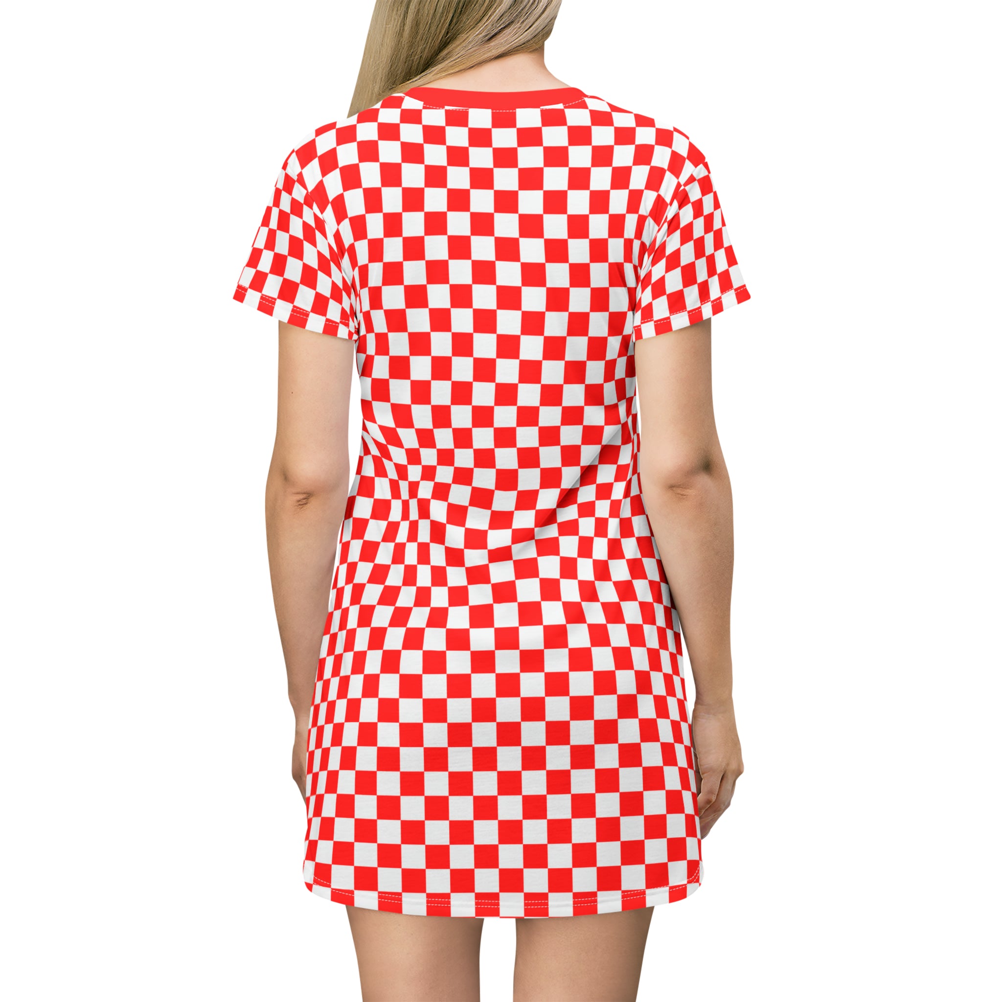 Women's Checkerboard T-Shirt Dress
