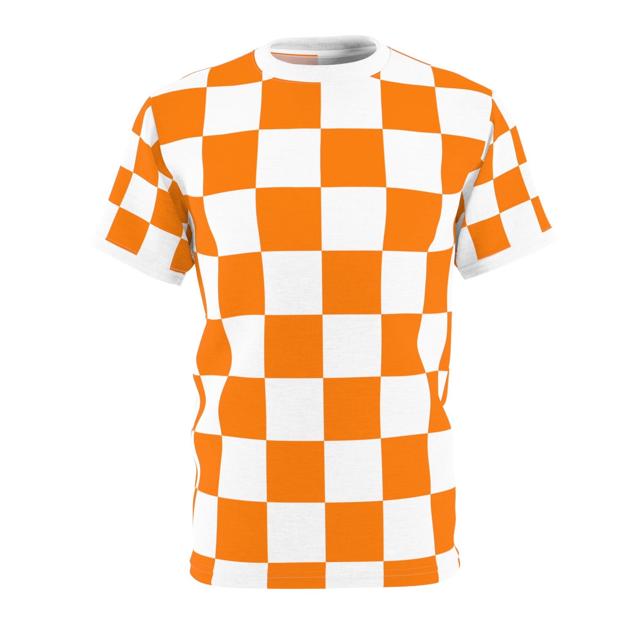 Checkerboard Shirt Orange and White