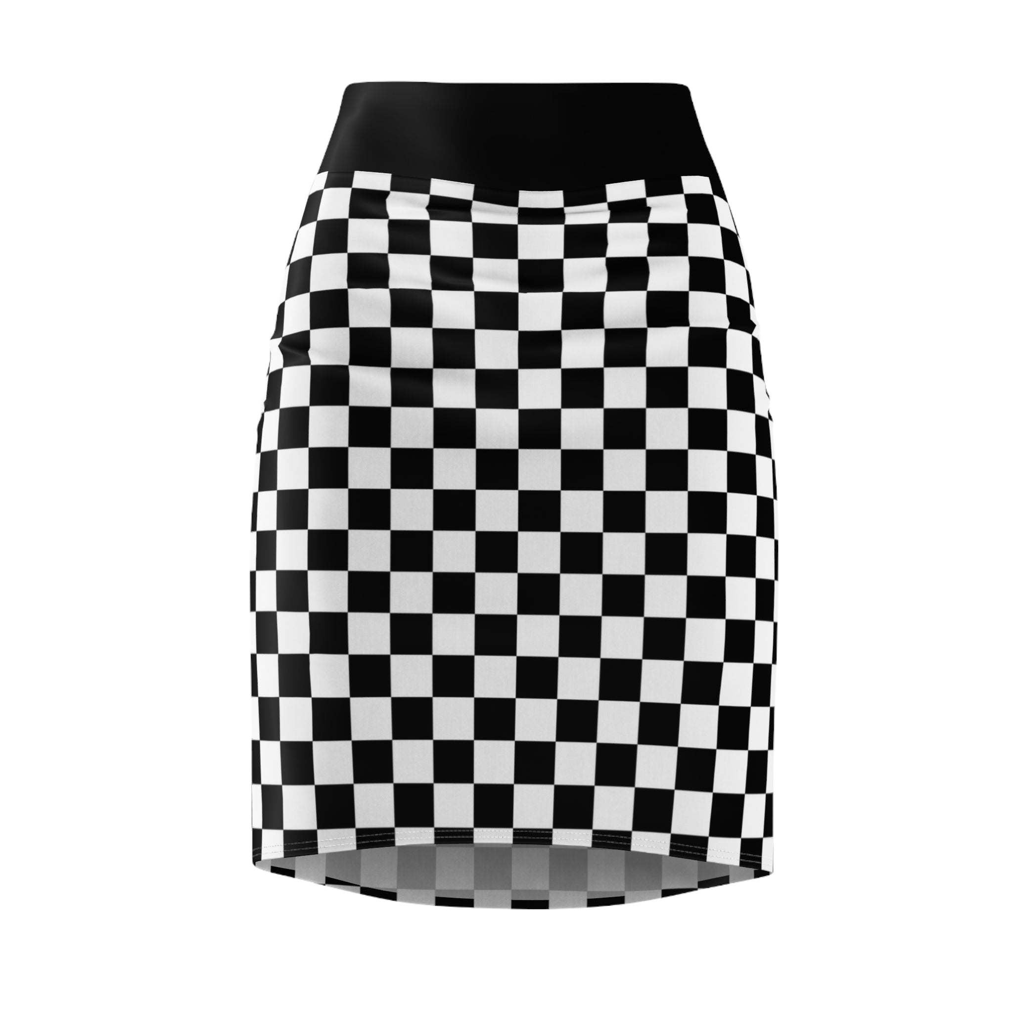 Checkerboard Women's Pencil Mini Skirt