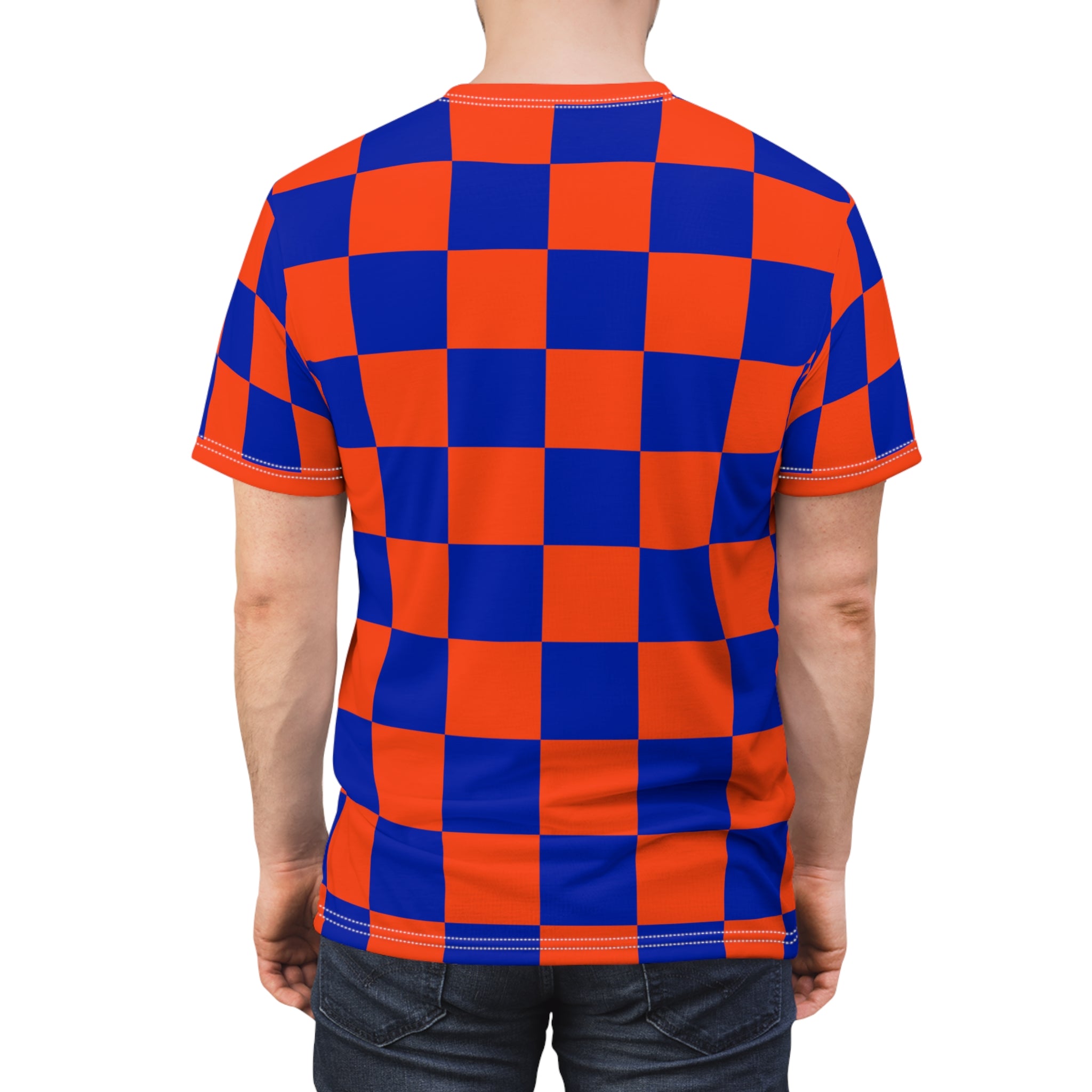 Checkerboard Shirt Blue & Orange