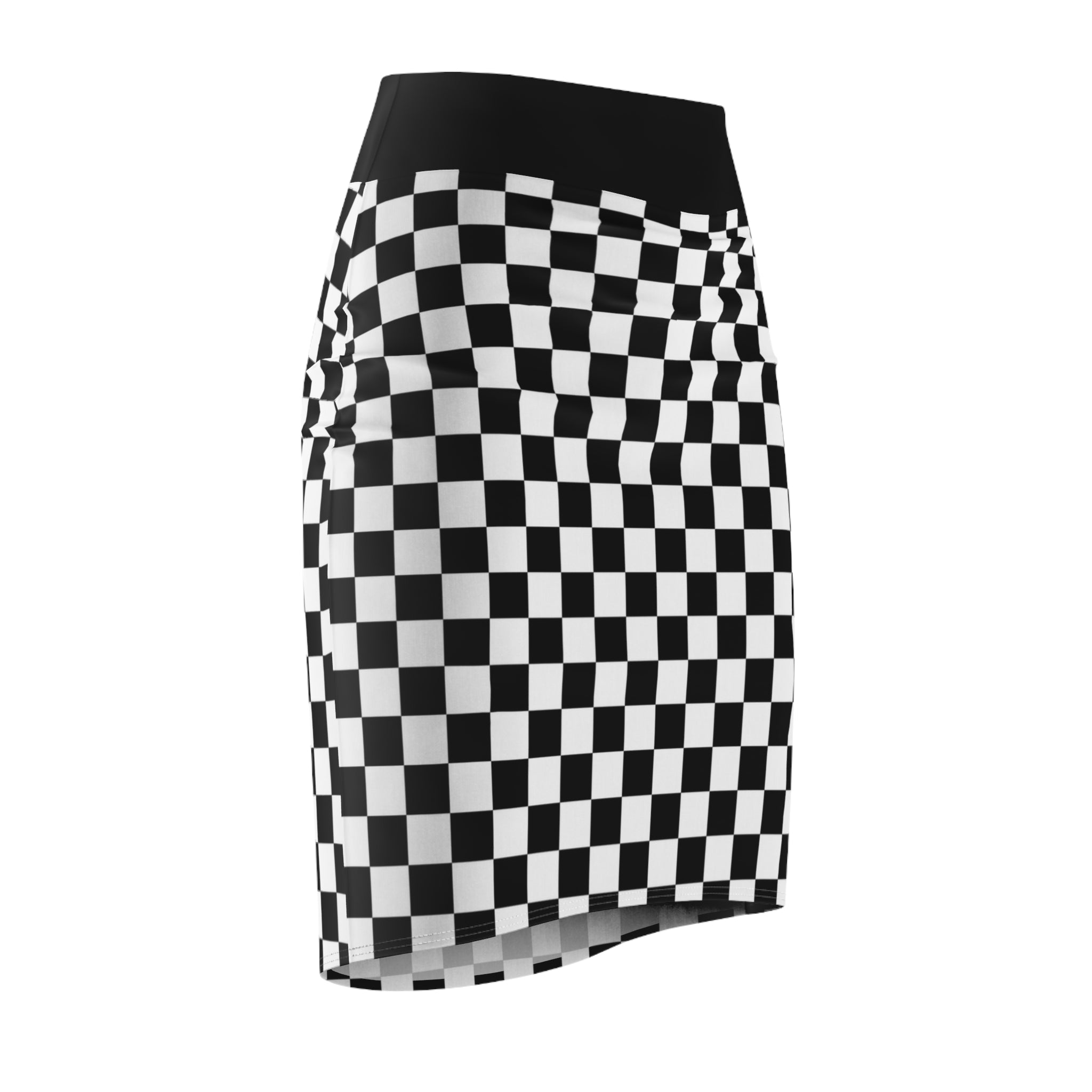 Checkerboard Women's Pencil Mini Skirt