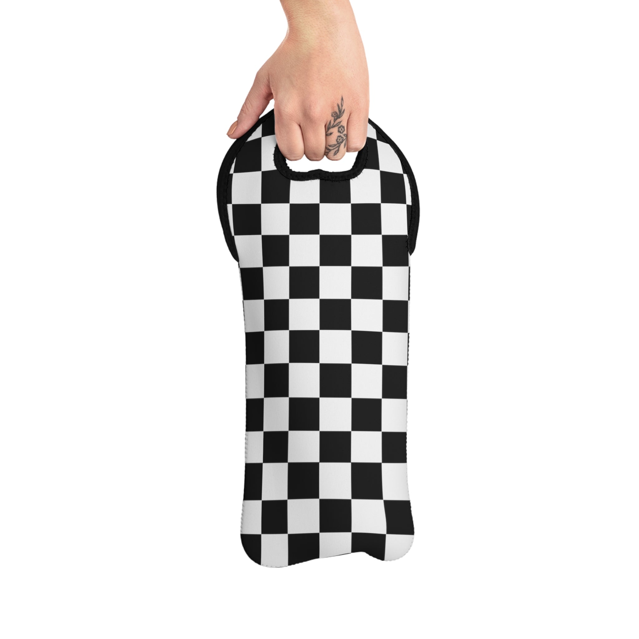 Checkerboard Wine Tote Bag