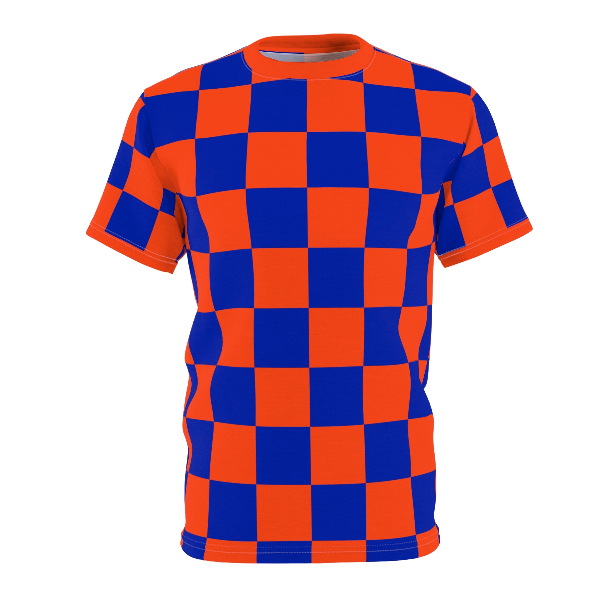 Checkerboard Shirt Blue & Orange