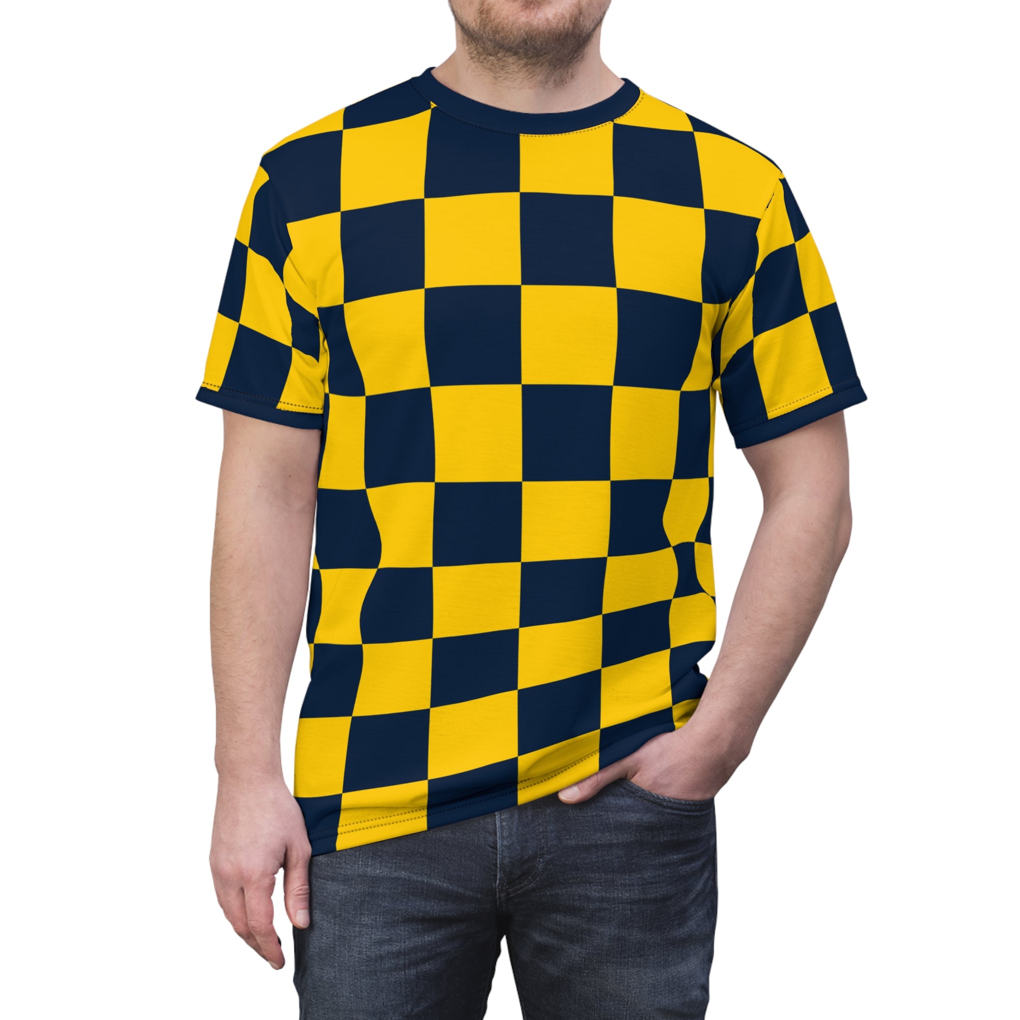 Checkerboard Shirt Blue & Yellow