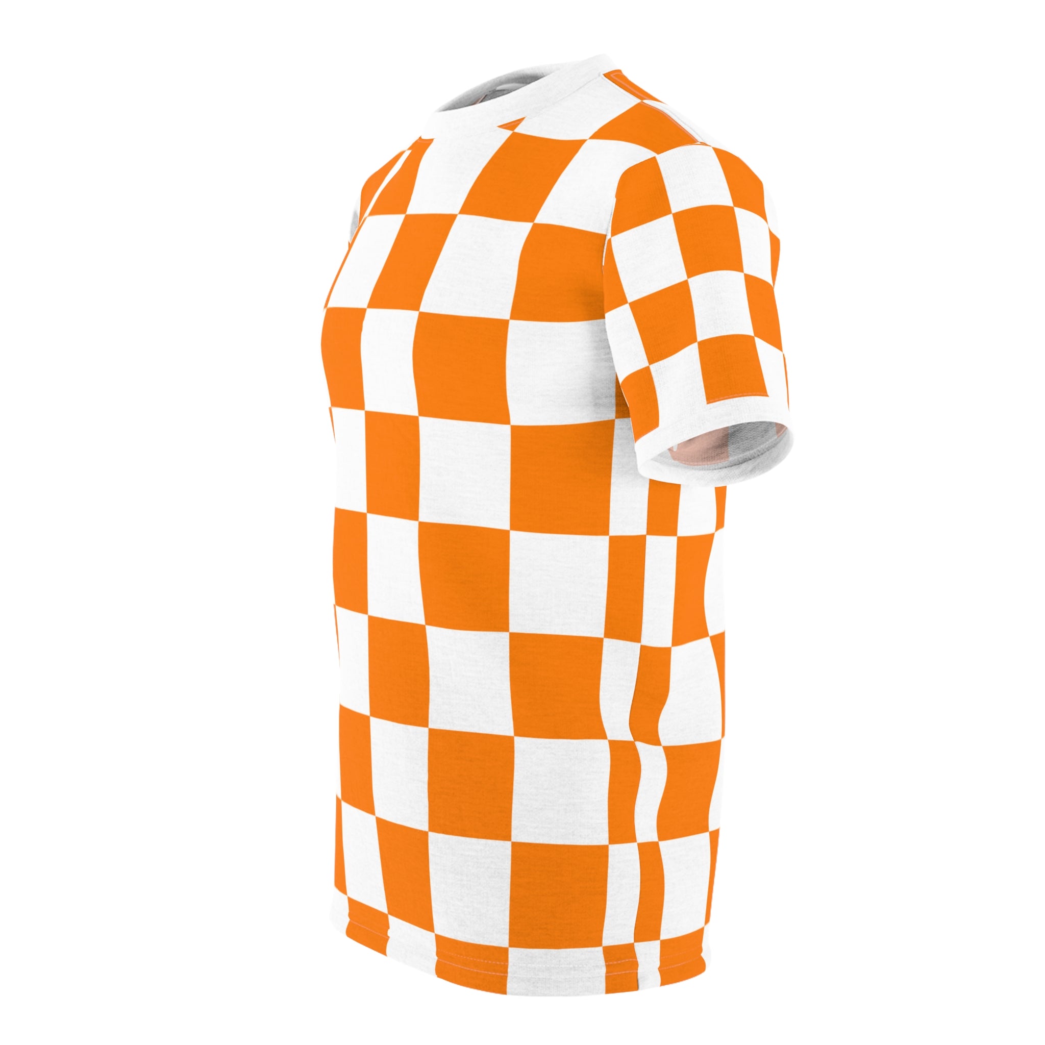 Checkerboard Shirt Orange and White
