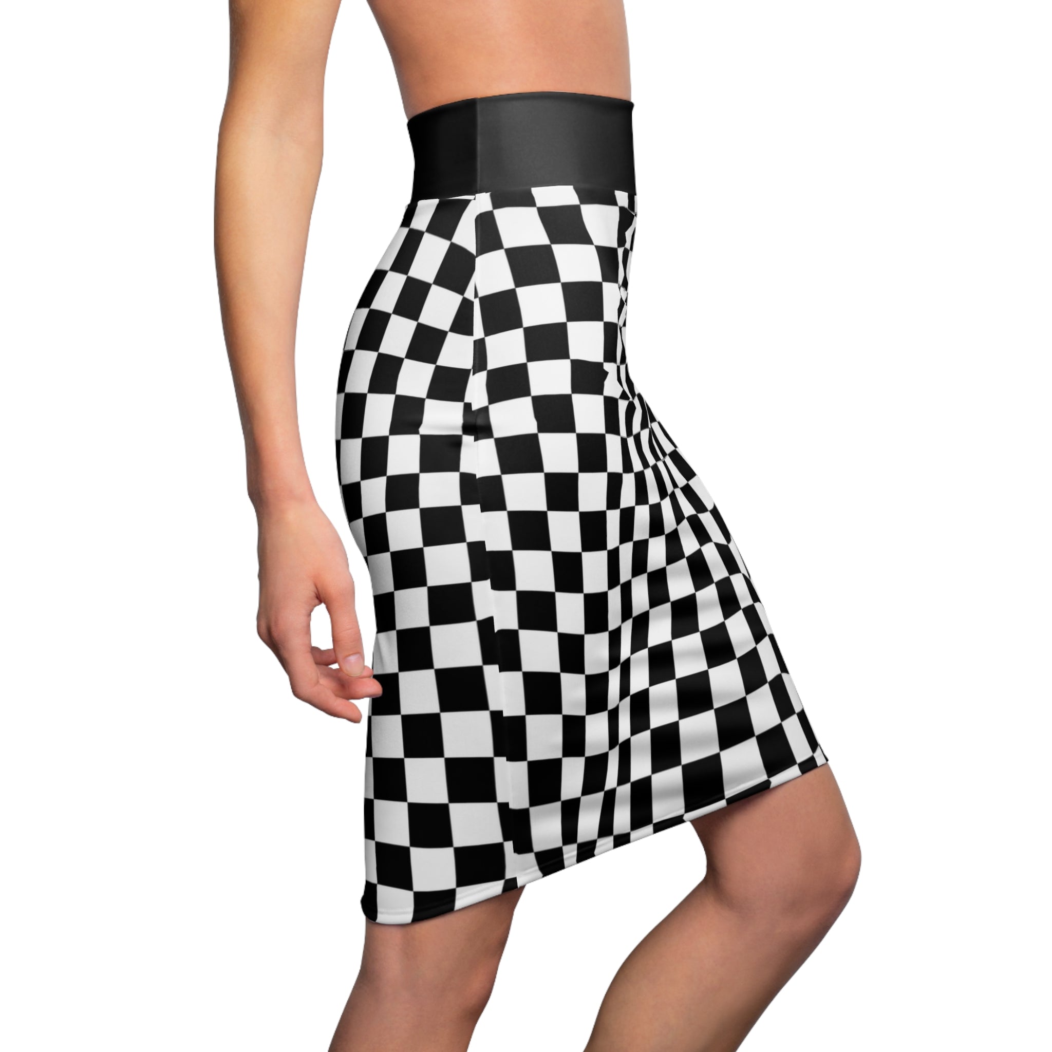 Checkerboard Women's Pencil Mini Skirt