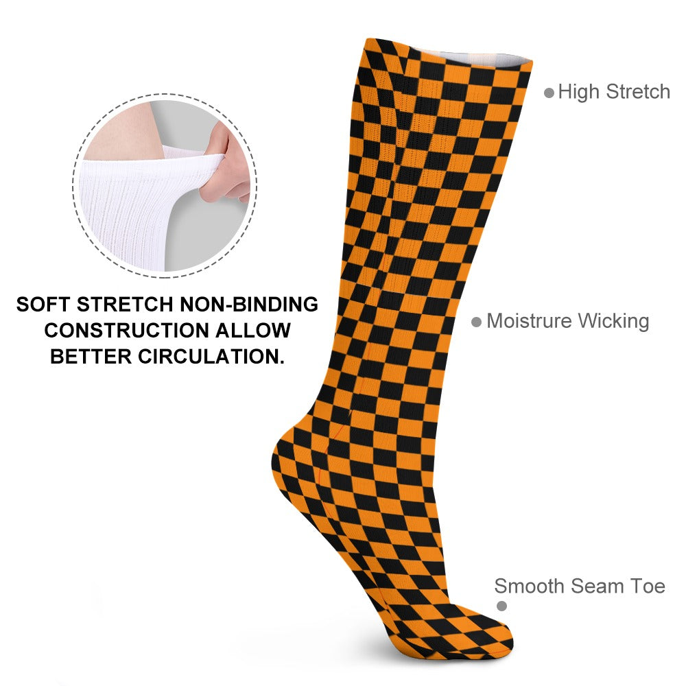 Checkerboard Long Socks (Pack of 5)