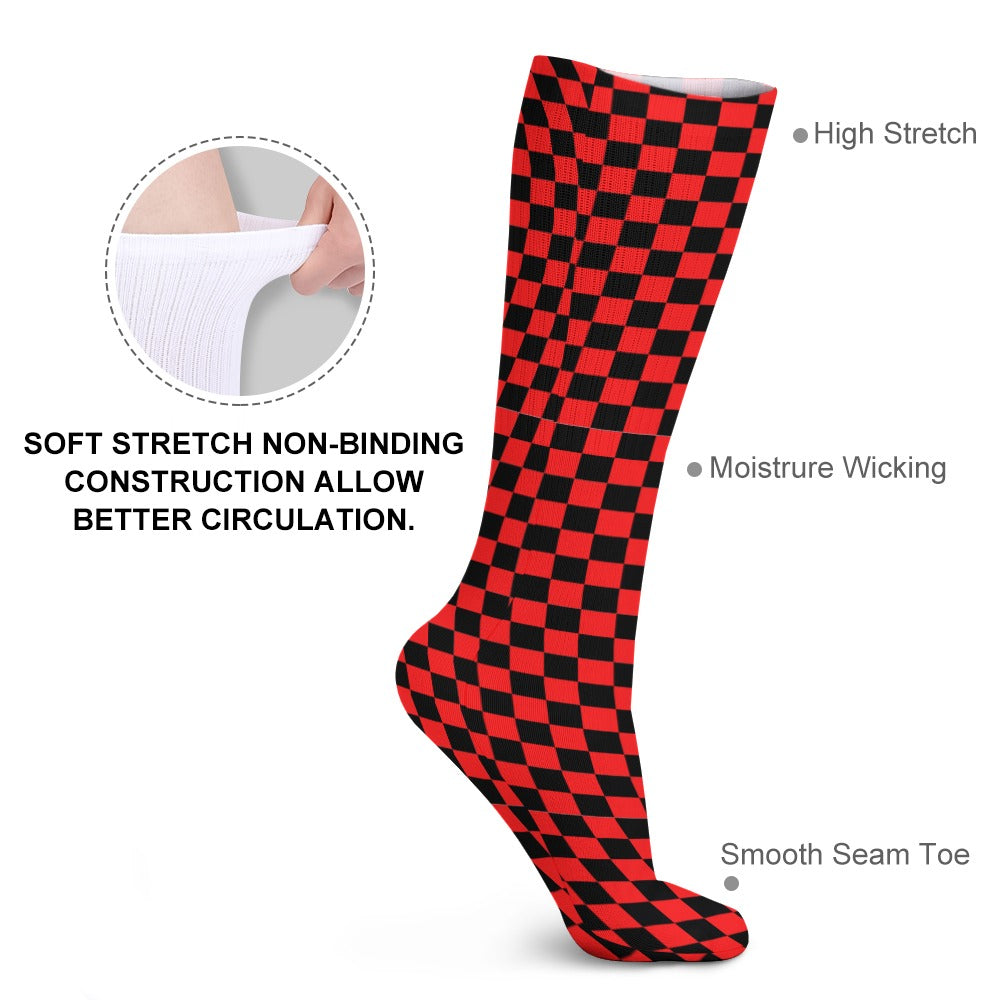 Checkerboard Long Socks (Pack of 5)