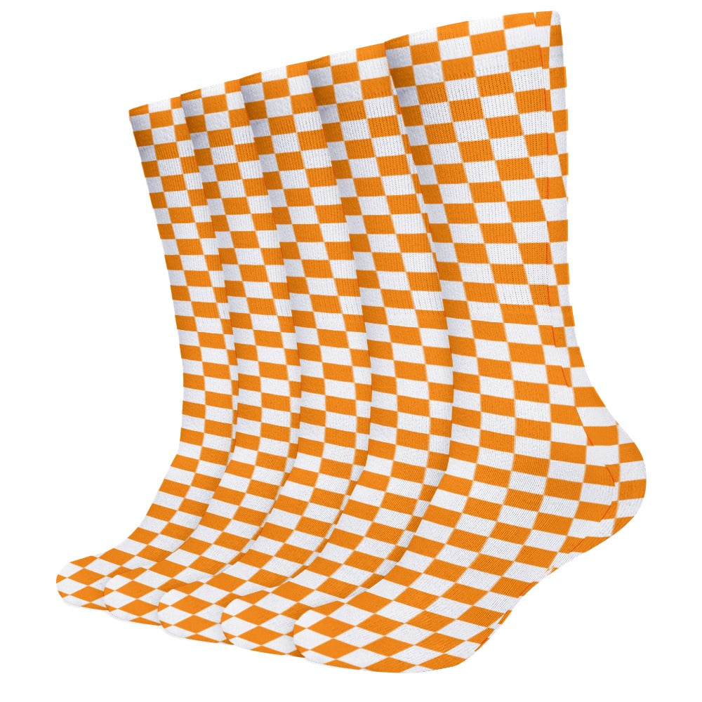 Checkerboard Long Socks (Pack of 5)