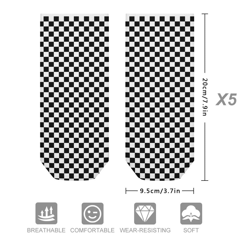 Checkerboard Socks 5 Pairs