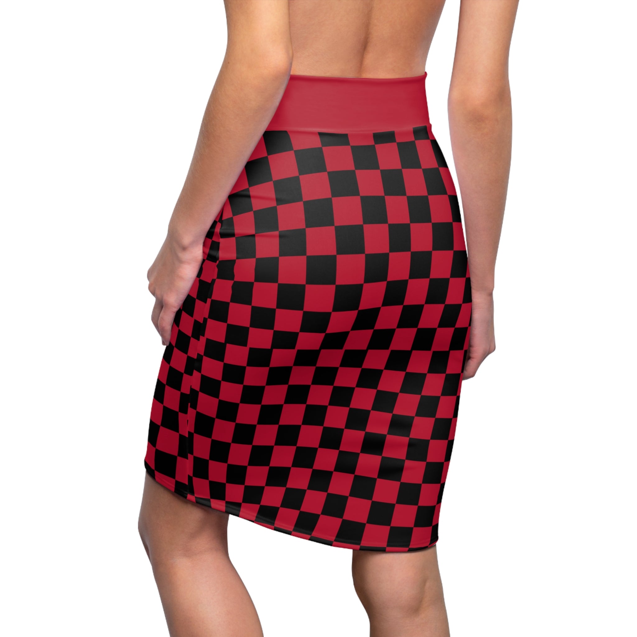 Checkerboard Women's Pencil Mini Skirt