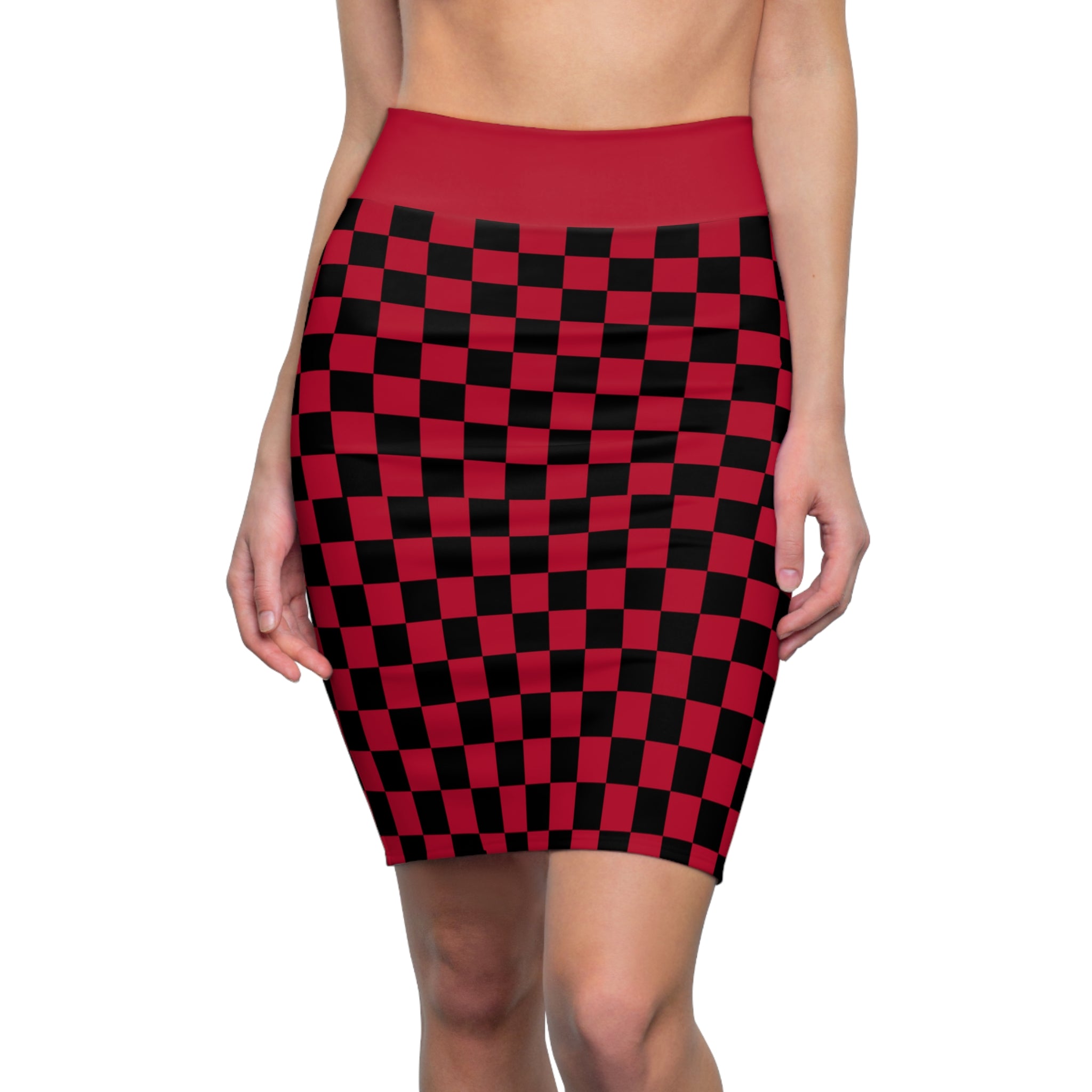 Checkerboard Women's Pencil Mini Skirt