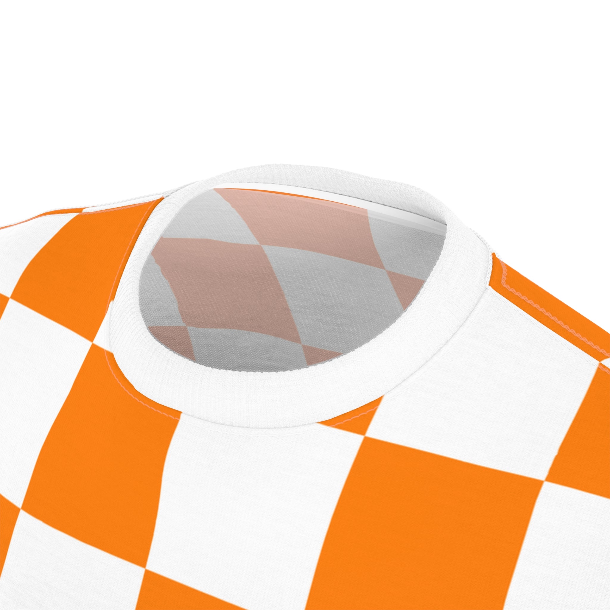 Checkerboard Shirt Orange and White