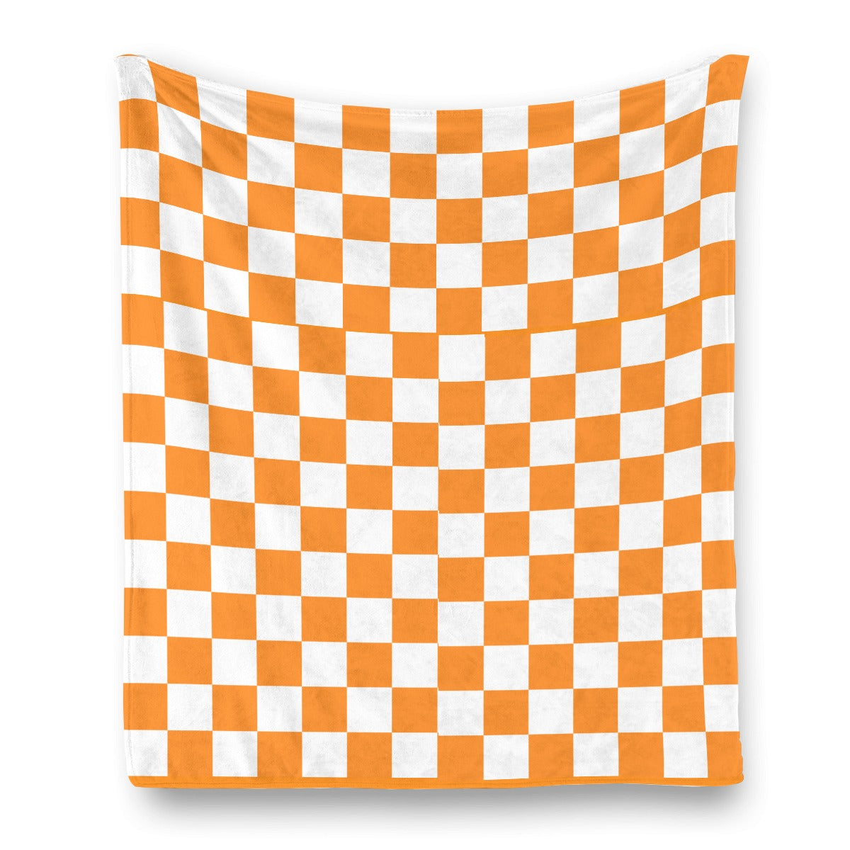 Orange Checkerboard Flannel Blanket