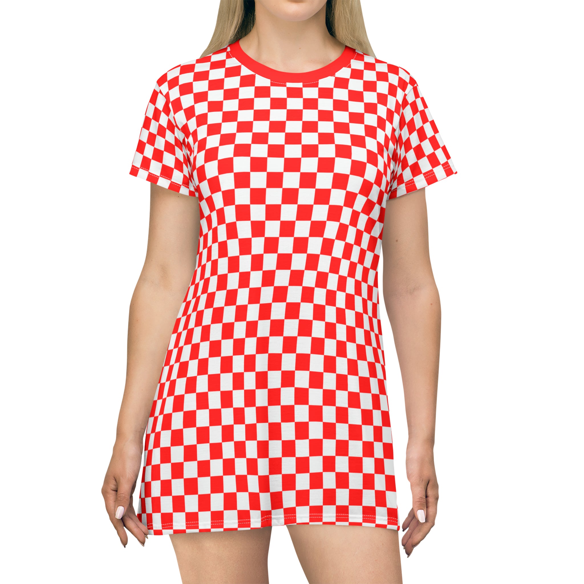 Women's Checkerboard T-Shirt Dress
