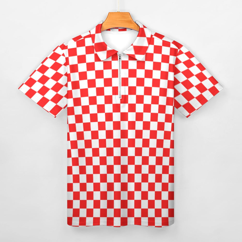 Short sleeve zipper polo shirt