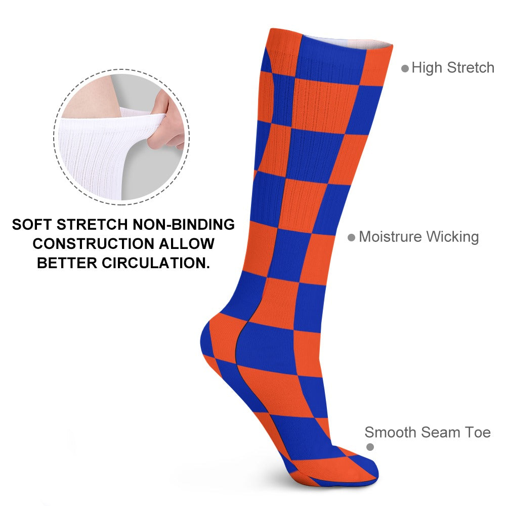 Checkerboard Long Socks (Pack of 5)