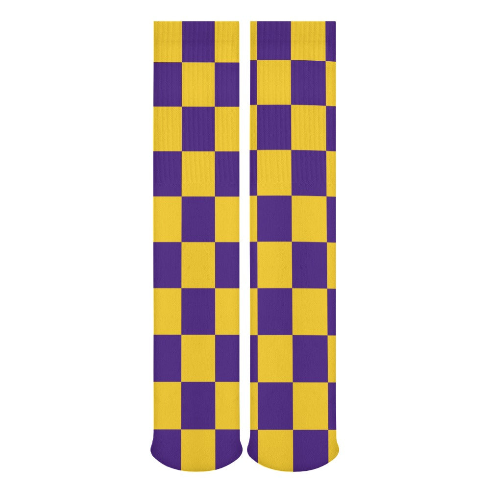 Checkerboard Long Socks (Pack of 5)