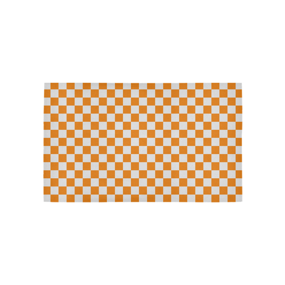 Orange Checkerboard Doormat 30" x 18" (Sponge Material)