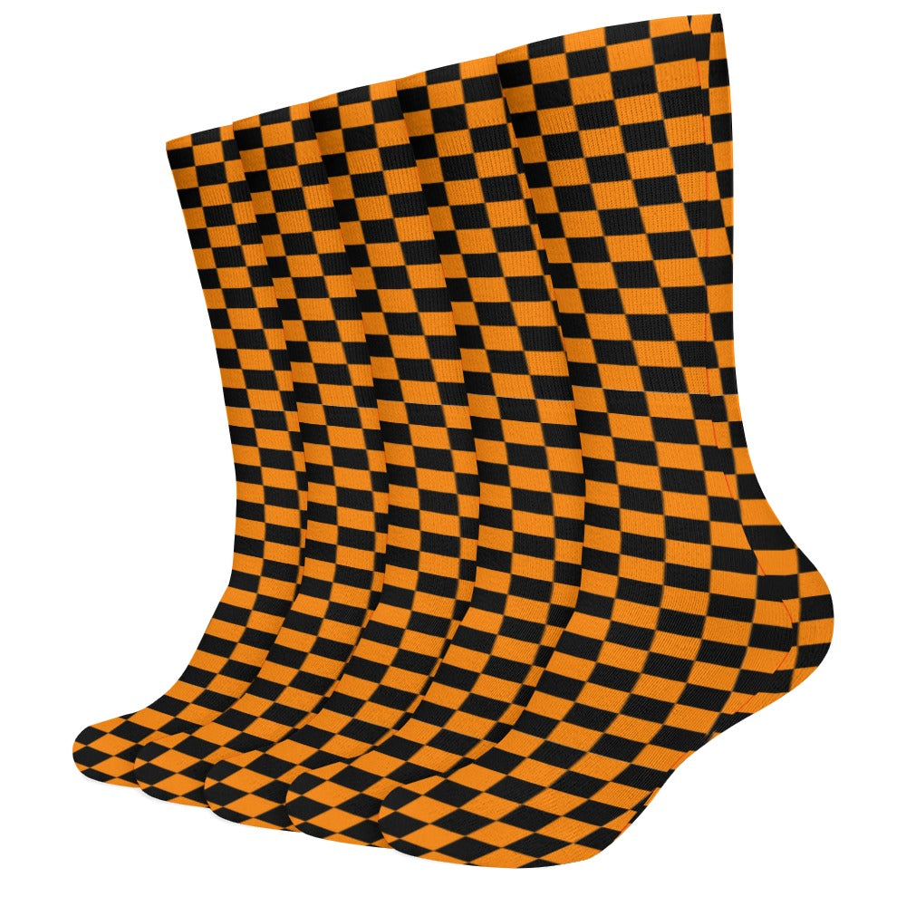 Checkerboard Long Socks (Pack of 5)