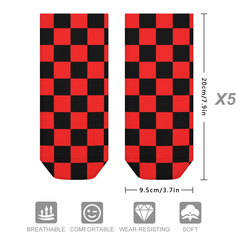 Checkerboard Socks 5 Pairs