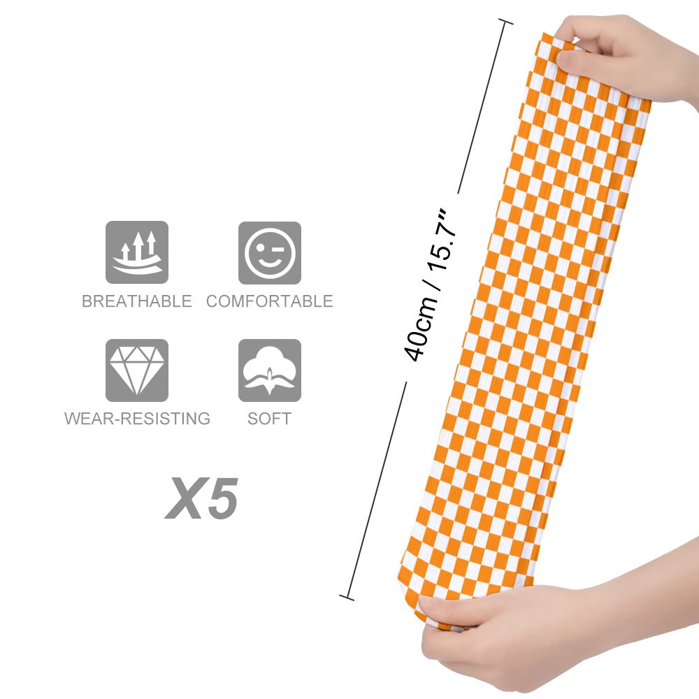 Checkerboard Long Socks (Pack of 5)