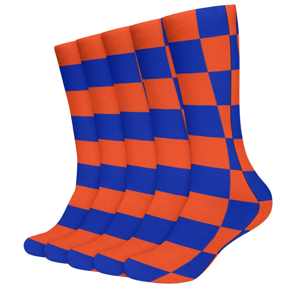 Checkerboard Long Socks (Pack of 5)