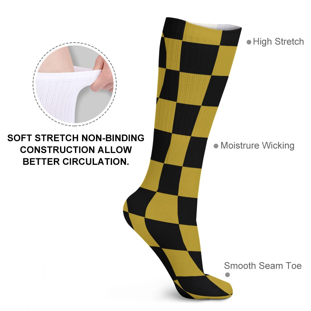 Checkerboard Long Socks (Pack of 5)