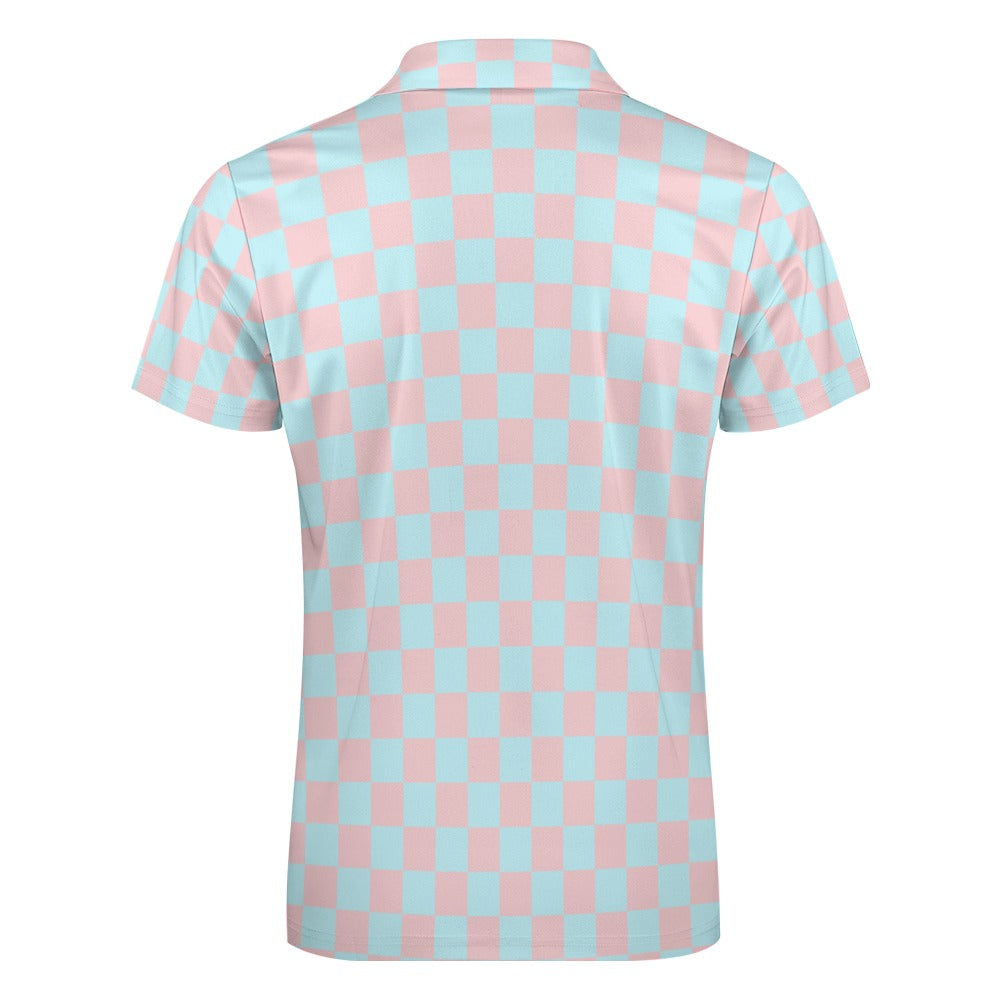 Short sleeve zipper polo shirt