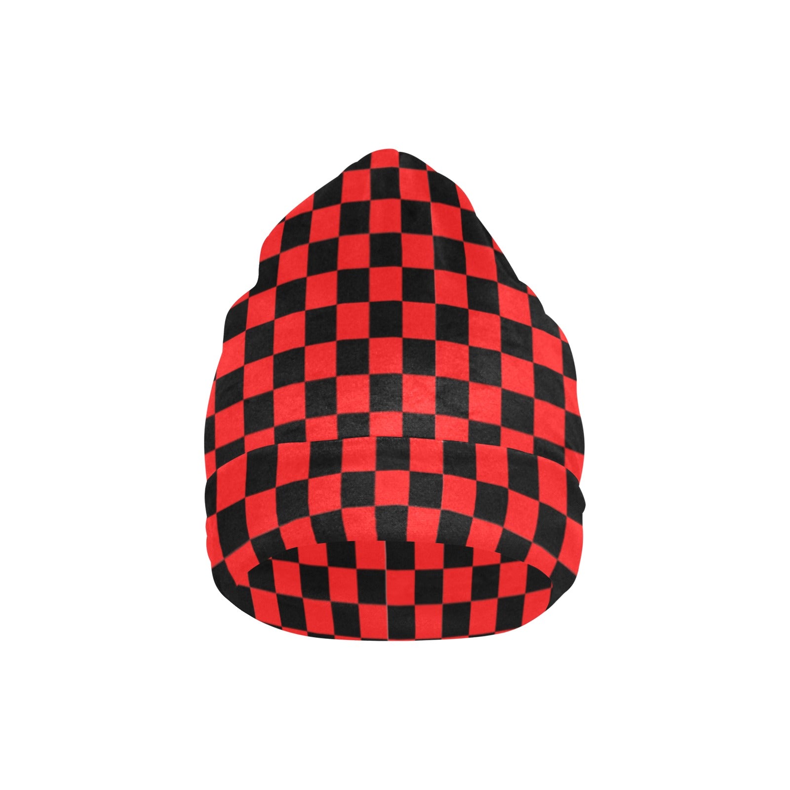 Red Checkerbaord Beanie for Adults