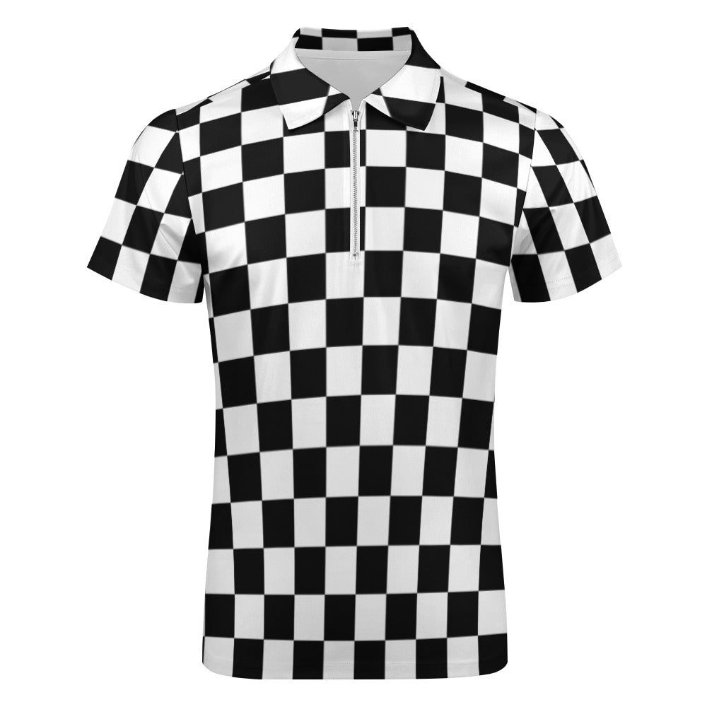 Short sleeve zipper polo shirt