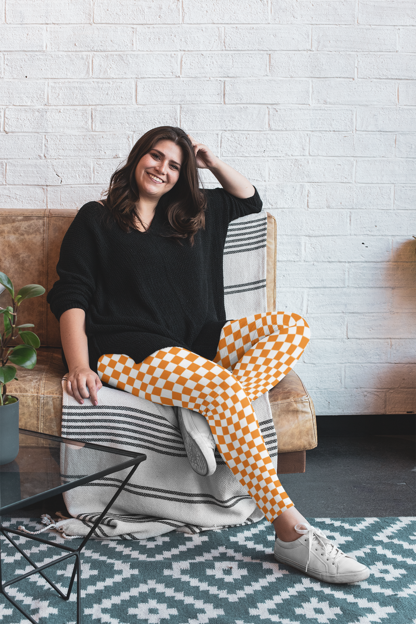 Women's Checkerboard Casual Leggings