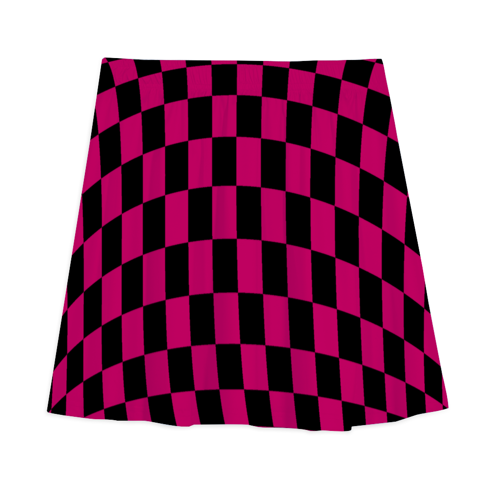 Women's Checkerboard A-line Mini Skirt