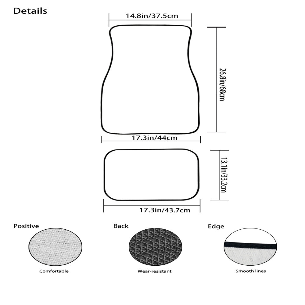 Checkerboard Car Floor Mat 4 Piece Set