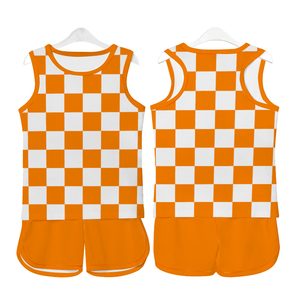 Checkerboard Boys and Girls Tank Top Short Set