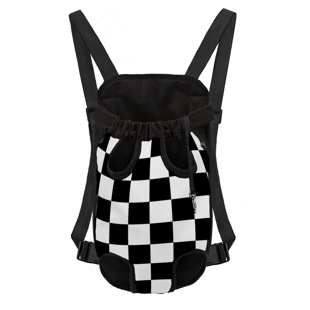 Checkerboard Dog Knapsack Pet Carrier for Small Pets