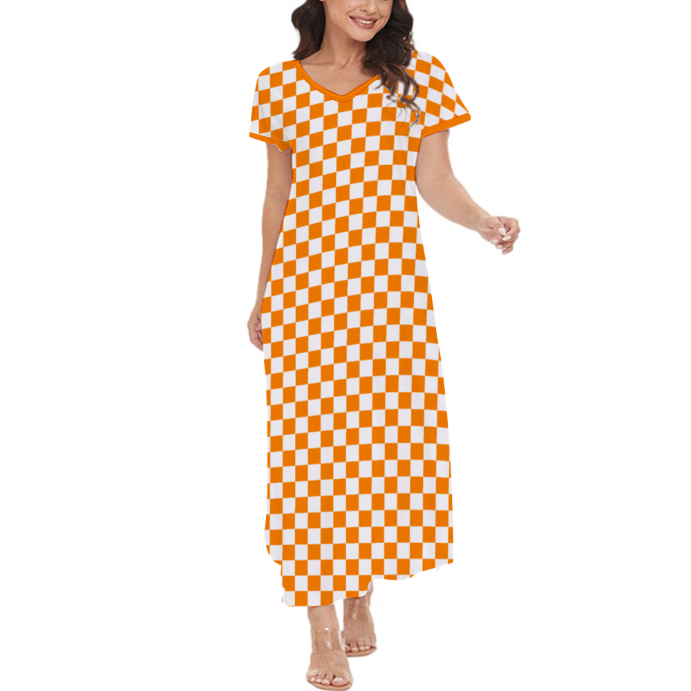 Checkerboard Classic Maxi Dress