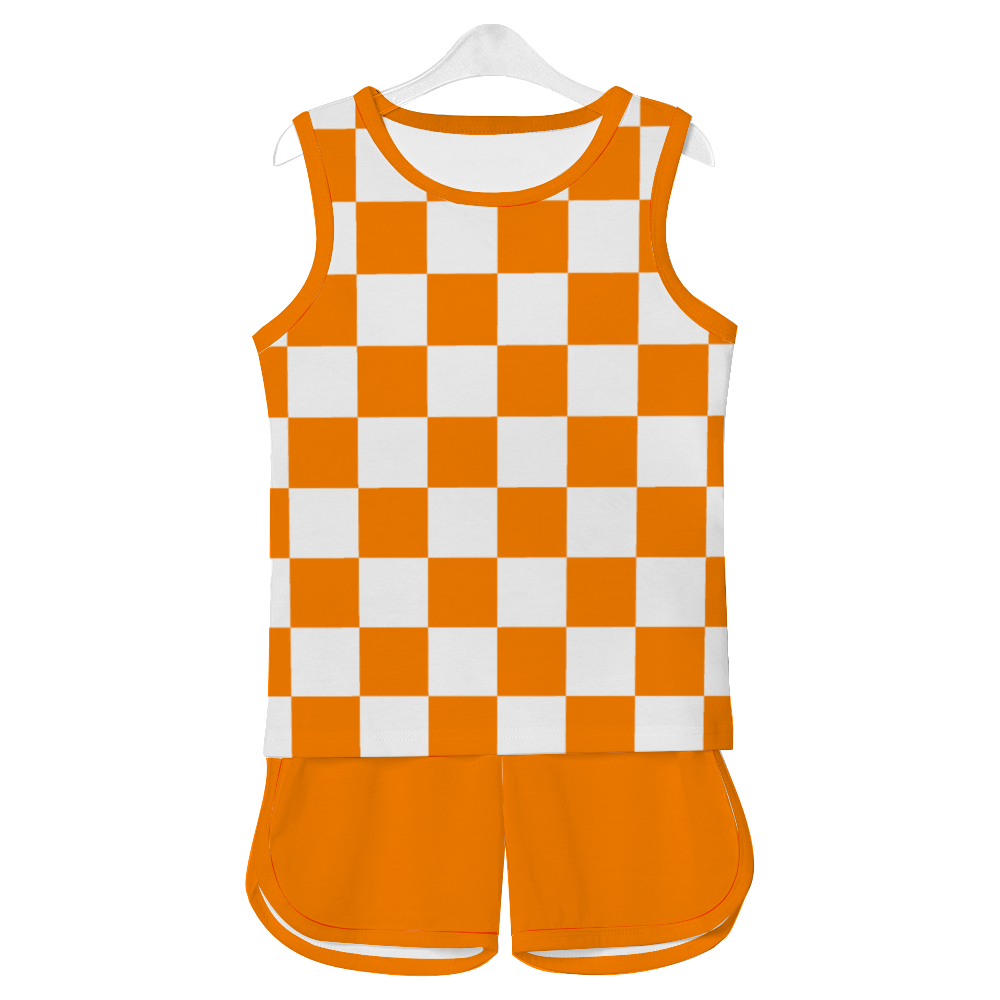 Checkerboard Boys and Girls Tank Top Short Set