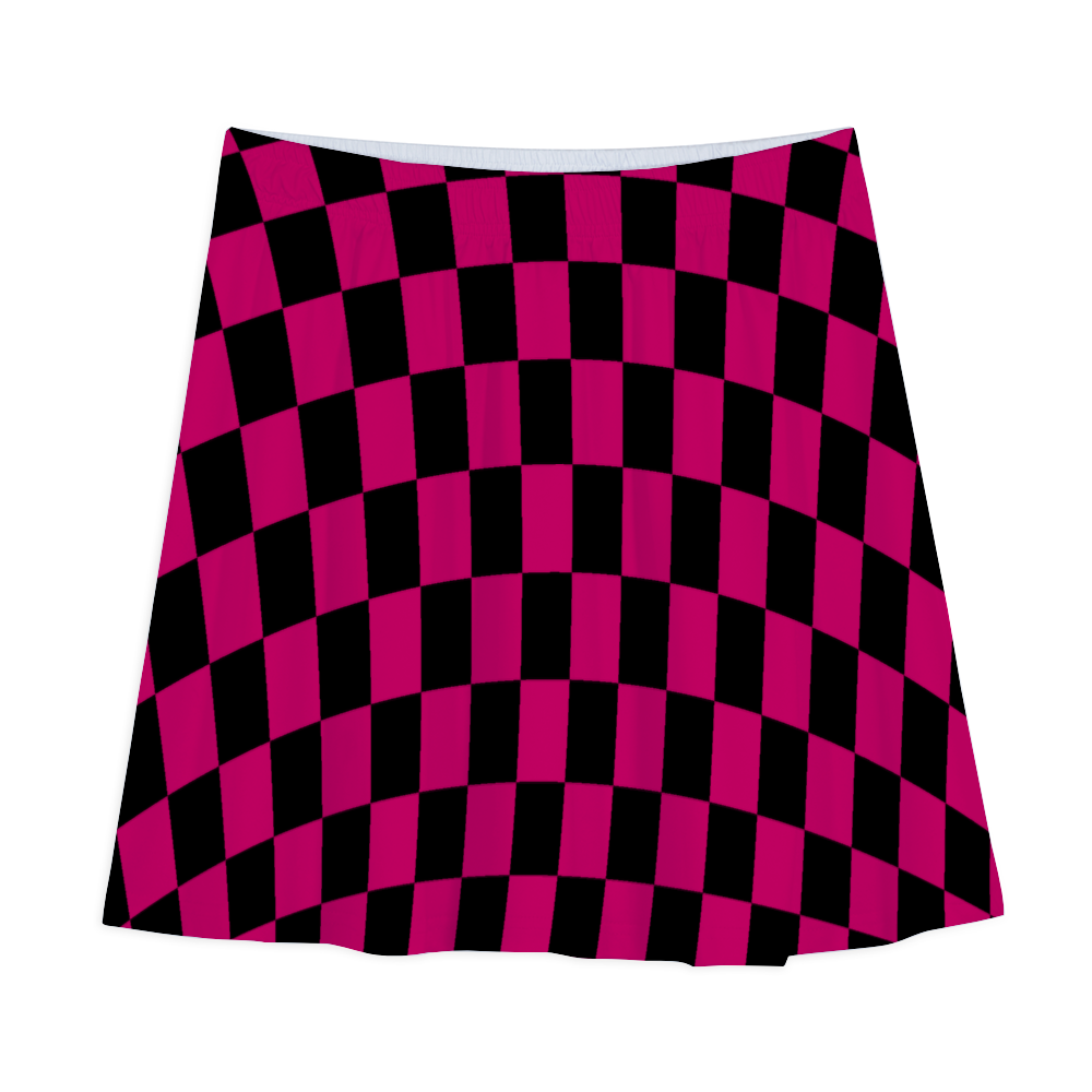 Women's Checkerboard A-line Mini Skirt