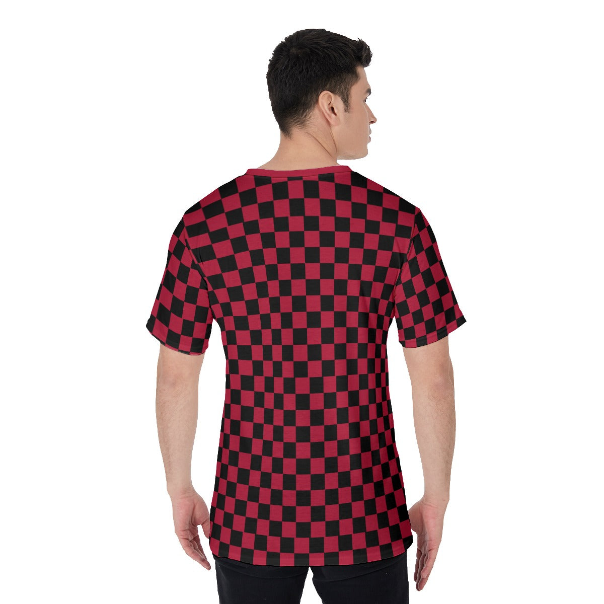 Checkerboard V-Neck T-Shirt