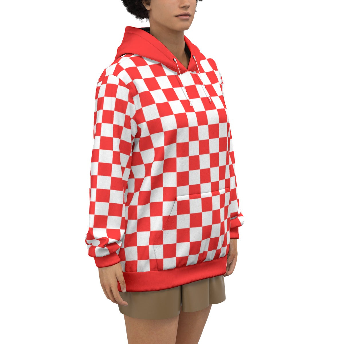 Checkerboard Unisex Pullover Hoodie 100% Cotton
