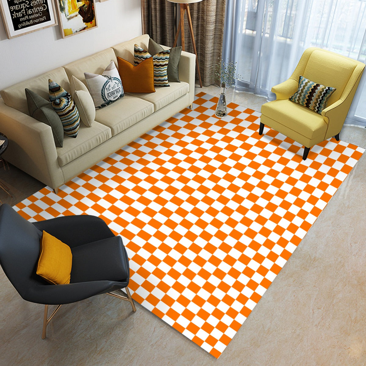 Checkerboard Foldable Rectangular Floor Mat